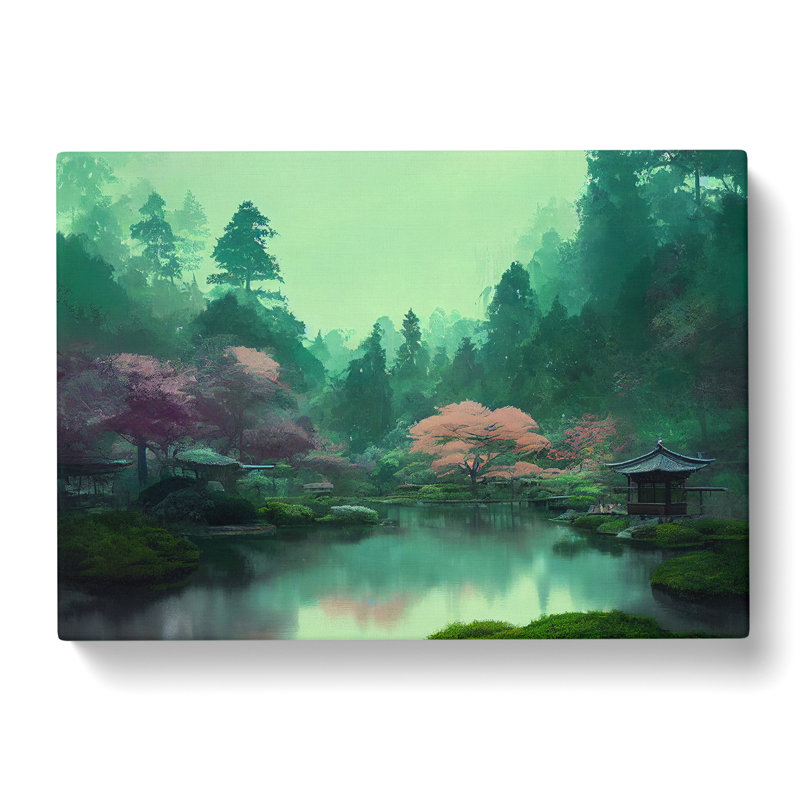 Japanese Garden Pond Vol.4 - Wrapped Canvas, 50cm H x 76cm W x 3cm D