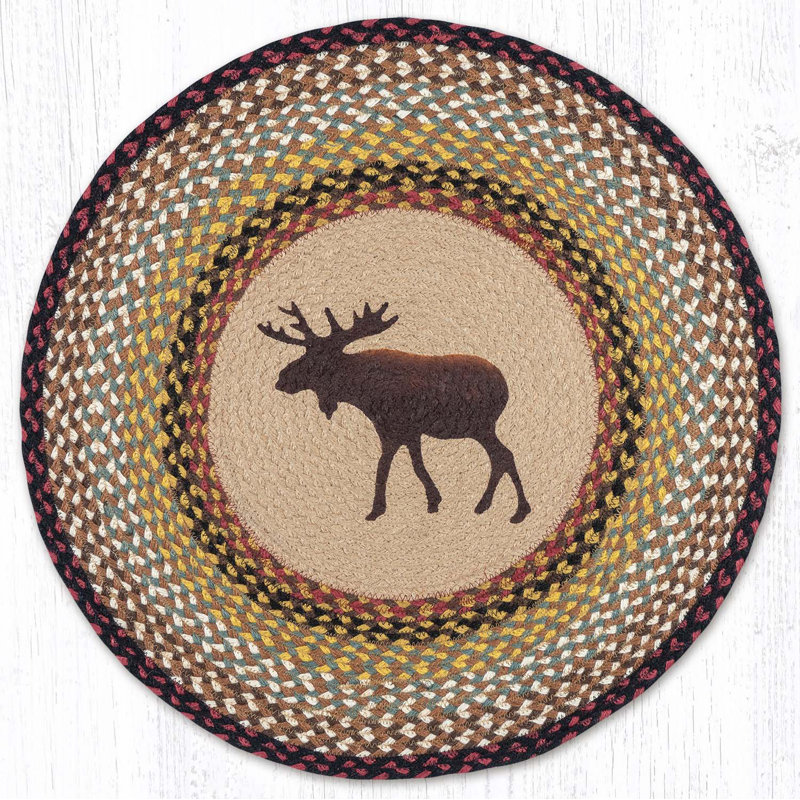  Tapis rond en jute rustique 27 po Rustic Lodge
