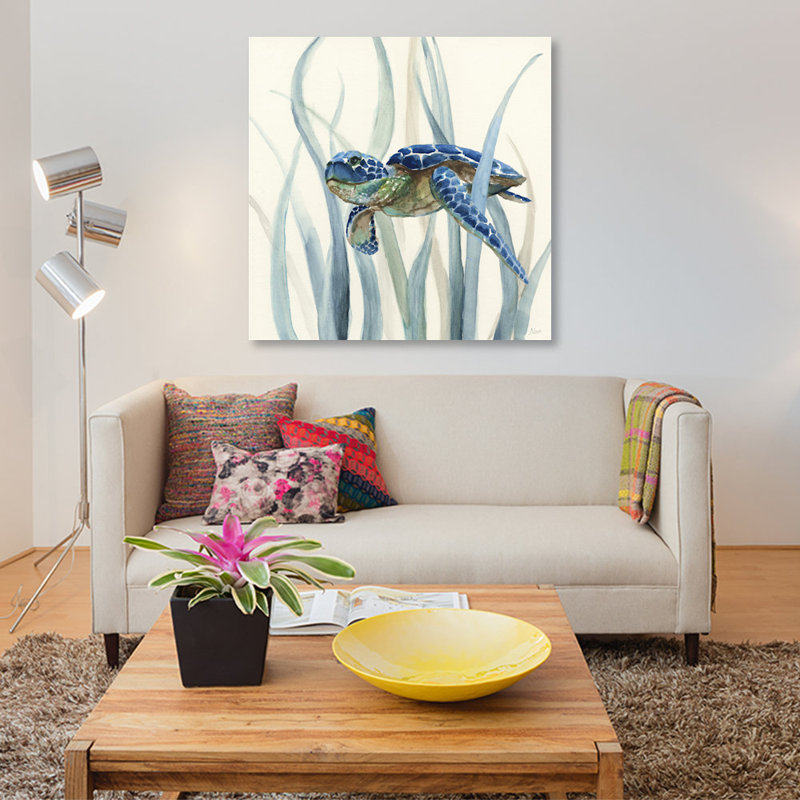«Turtle in Seagrass II», reproduction sur toile, H 48 po x l 48 po x P 1,5 po, Toile tendue