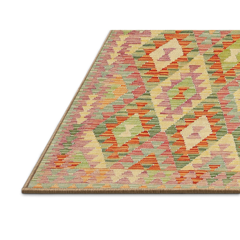 Tapis orange / vert mer Steede, Rectangle 7 pi 0 po x 9 pi 0 po