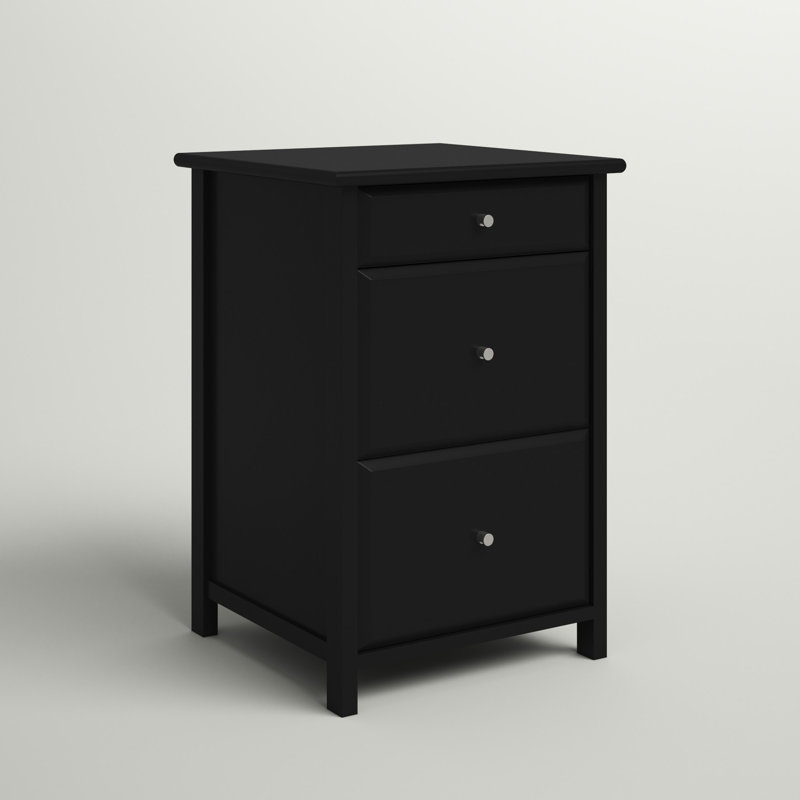 Aisha 20.87'' Wide 3 -Drawer File Cabinet, Black