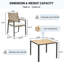Ensemble repas 5 pièces avec plateau en bois d'acacia, chaises en rotin et trou pour parasol