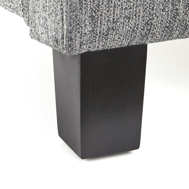 Grand lit standard tapissier Magaw, Gris