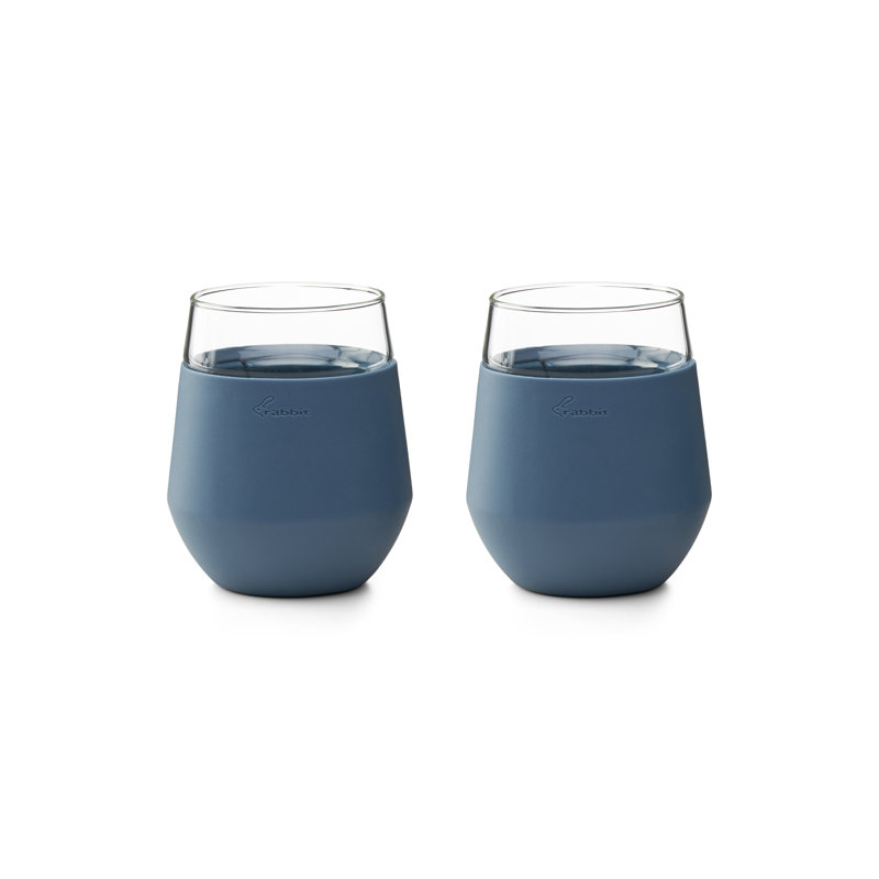 Rabbit Freezable 12 oz. Wine Glasses, Blue