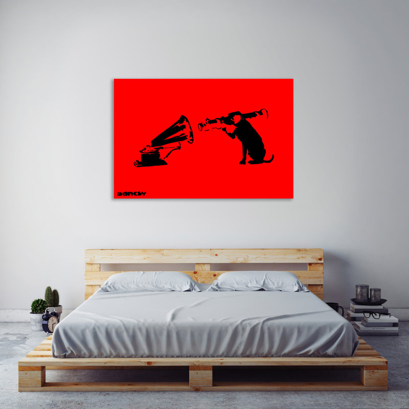 Dog With HMV Missile by Banksy - Wrapped Canvas Print, 30cm H x 46cm W x 4cm D
