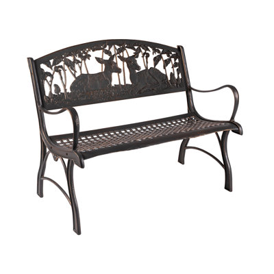 Heiser Fawn Iron Park Bench by Loon Peak