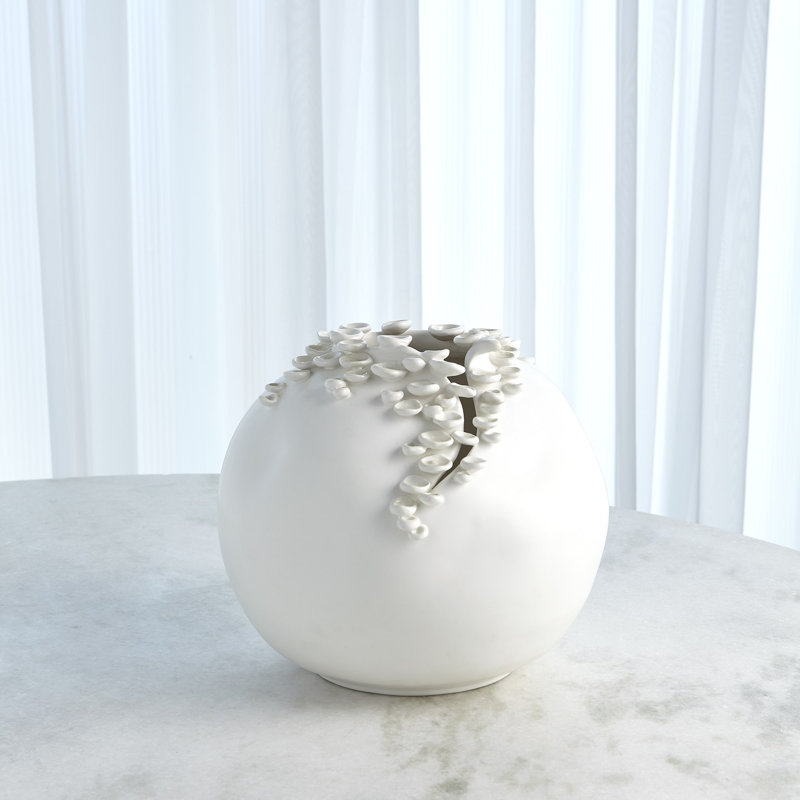 Cascading Reef Vase-White-Short