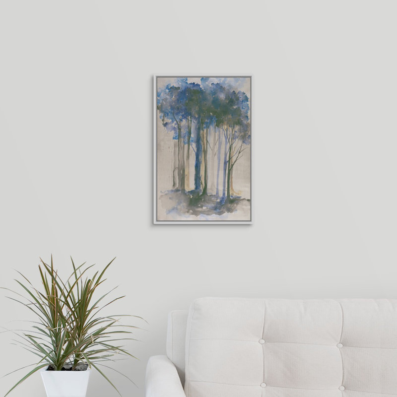 «Stand in View II», peinture sur toile, H 19,7 po x l 13,7 po x P 1,75 po, Cadre flottant blanc