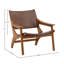 Fauteuil d'appoint en cuir Marceline, brun