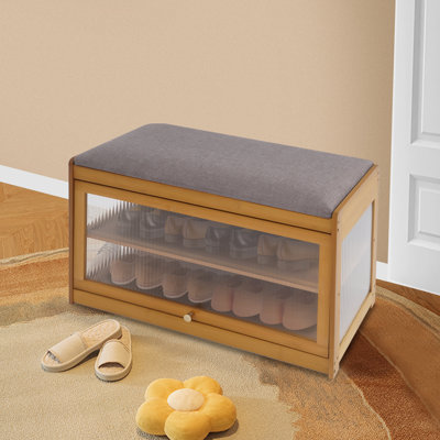 6 Pairs Entryway Shoe Storage Bench