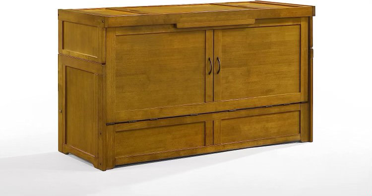 Cormack Solid Wood Queen Murphy Cabinet Bed with 6-Inch Gel Memory Foam Mattress
