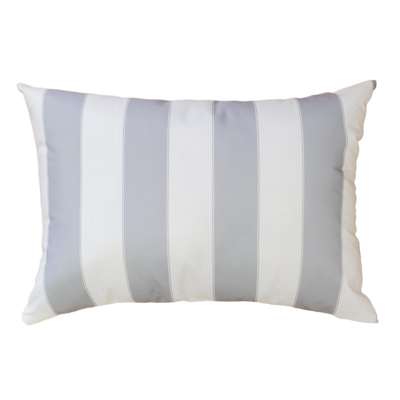 Josephine Striped Outdoor Reversible Throw Pillow, Gray