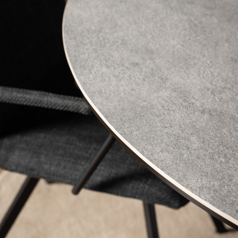 Harrisonburg Round Metal Base Dining Table, Grey