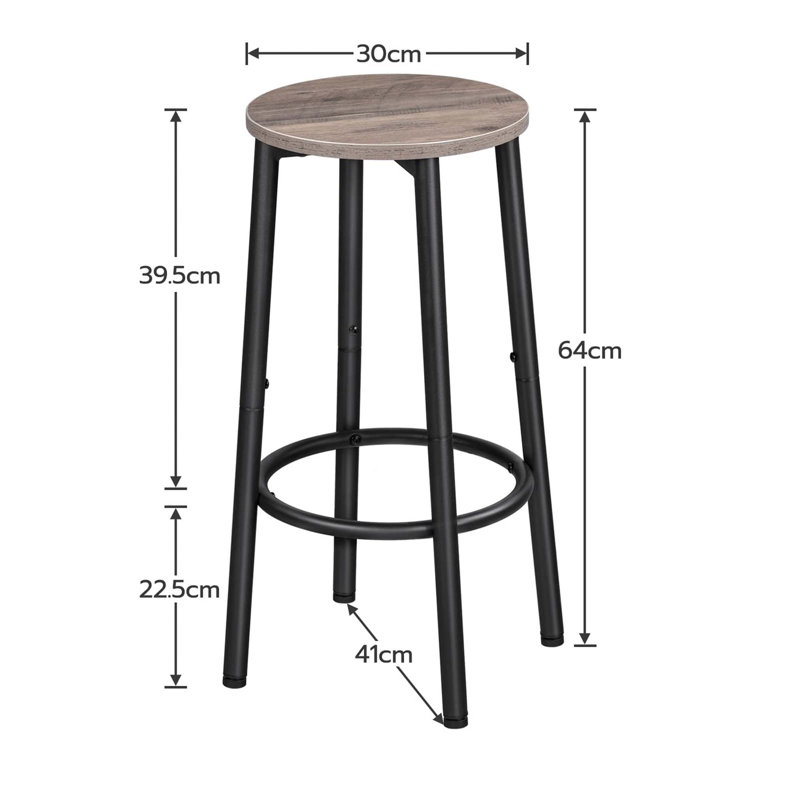 Bigvai Counter Stool with Metal Frame, Grey