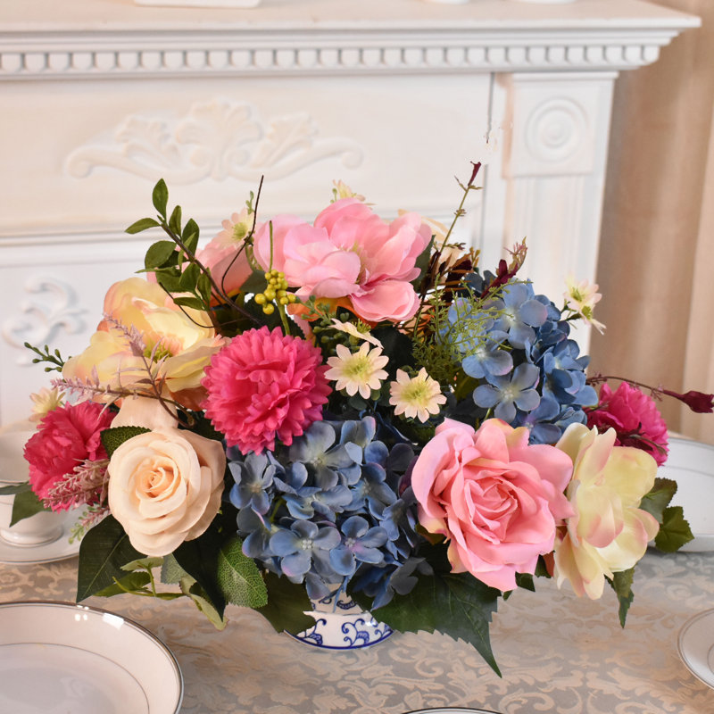 Silk Flower Garden Mixed Centerpiece