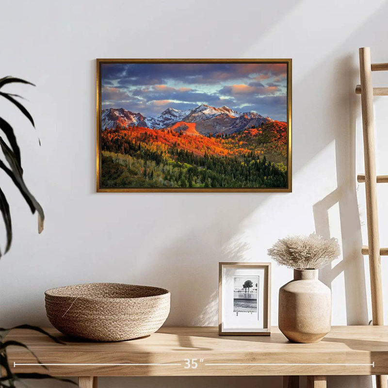 Mont Wasatch, Cadre flottant doré, 19 po x 13 po