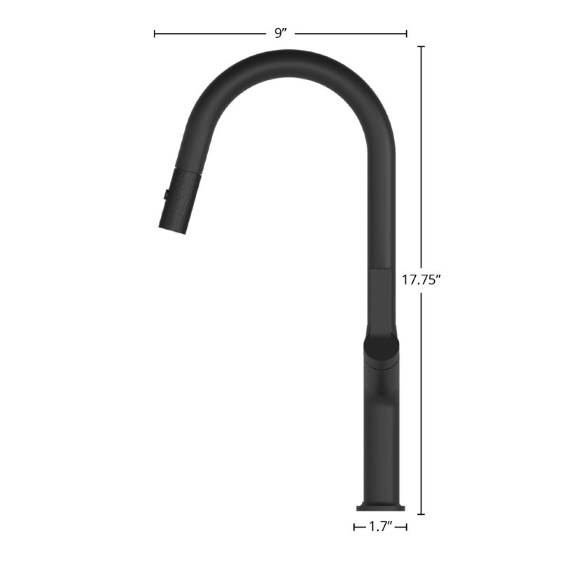 DAX Single Handle Pull Out Kitchen Faucet, , Matt Black