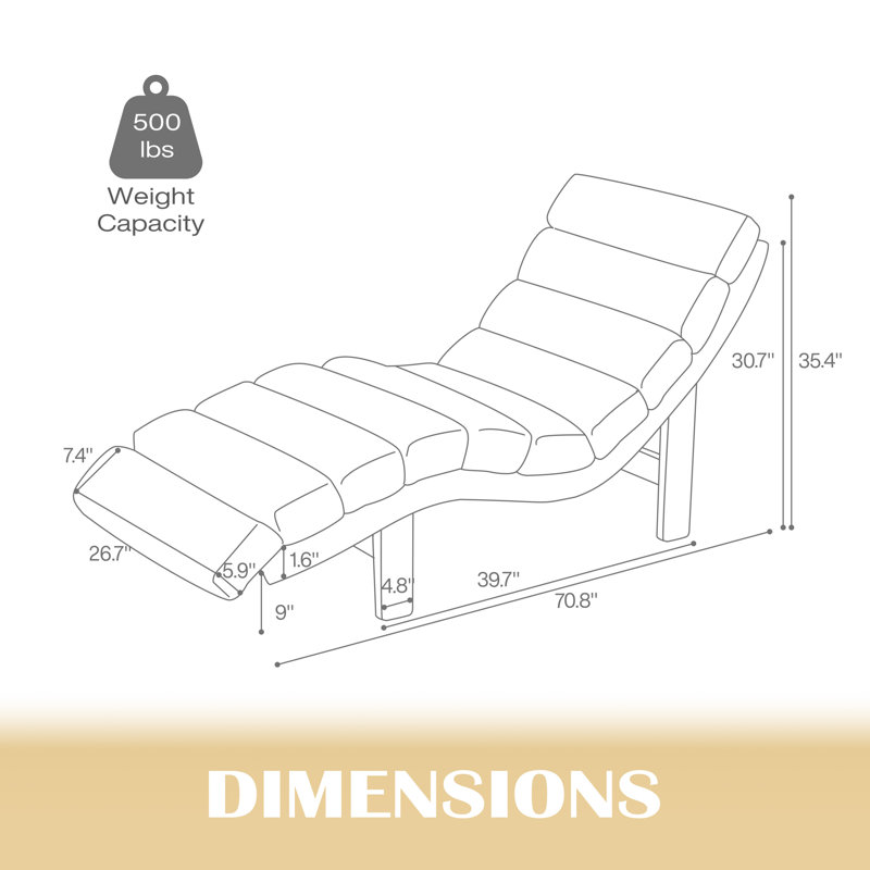 Chaise longue rembourrée en velours, Blanc