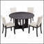 Ensemble de salle à manger rond de 47,3 pouces avec 4 chaises rembourrées, ensemble de table moderne et spacieux de 5 pièces pour les repas de famille et les rassemblements