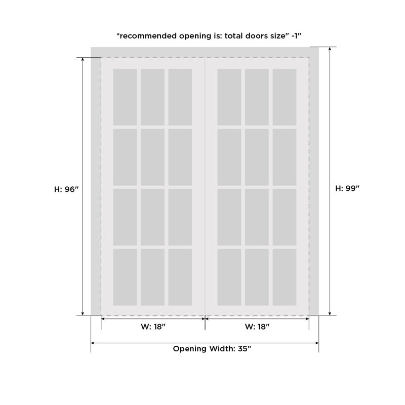 Sliding Closet Bypass Doors - ESSENTIAL 8002 - Rails Hardware Set - Wood Solid Bedroom Wardrobe Doors, Ash Franko, 36" x 96"