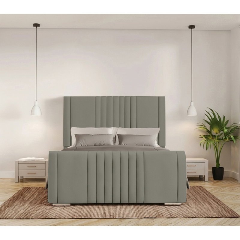 Ganador Upholstered Bed, Kingsize (5'), Asphalt