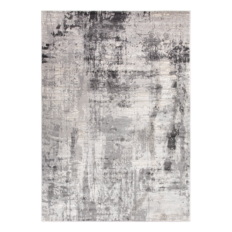 Tapis crème / gris foncé Arimi, Rectangle de 5 pi x 8 pi