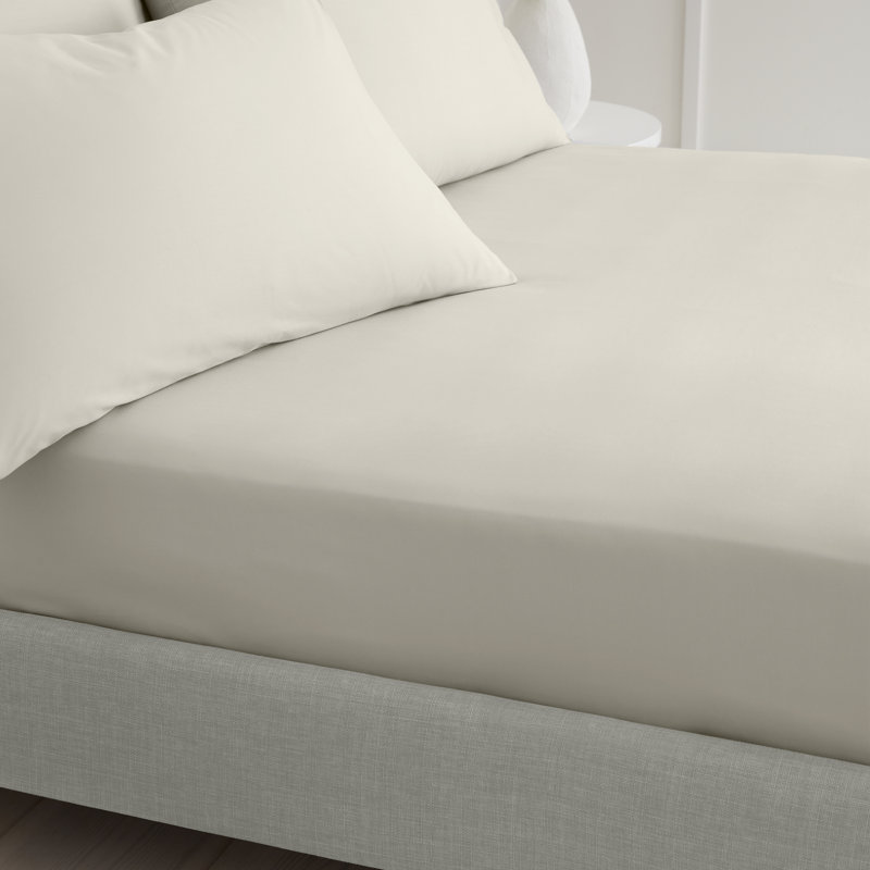 200 Thread Count 100% Cotton Extra Deep Fitted Sheet, Kingsize (5'), Sand
