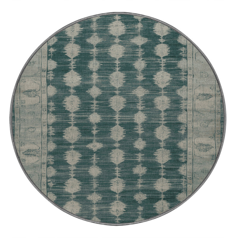 Tapis brun lavable à la machine, Rond 5 pi