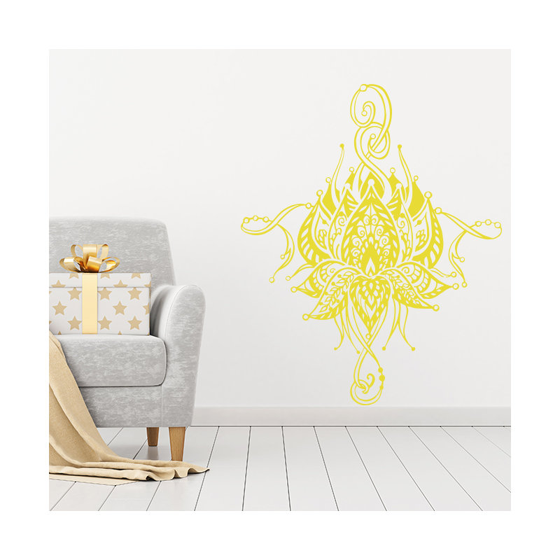 Décalcomanie murale fleur lotus Buller, Jaune