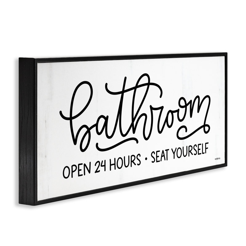  Bathroom Seat Yourself Framed Giclee Art by Imperfect Dust, H 10 po x l 24 po, Giclée encadrée noir minuit