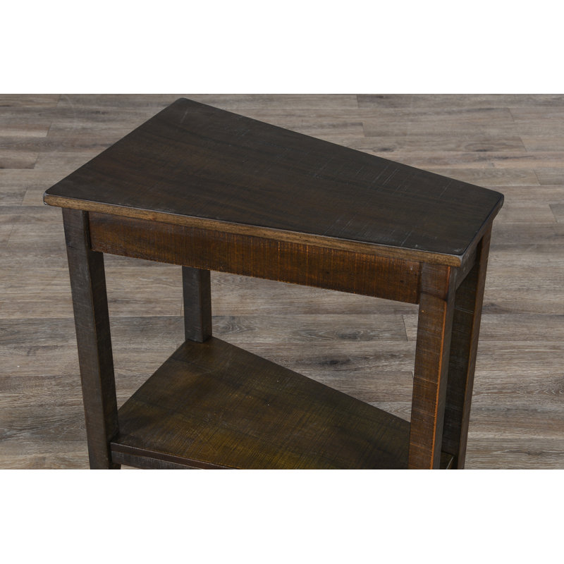 Hemphill Solid Wood End Table, Dark Brown, No Power