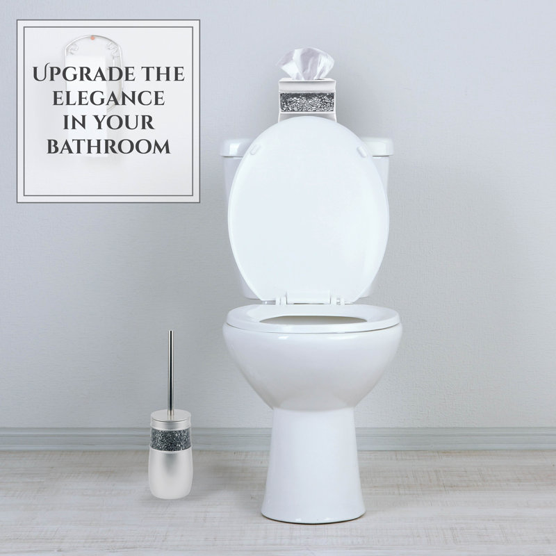 Brushed Nickel and Mosaic Glass 6-Piece Bathroom Accessory Set