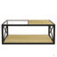Table basse moderne pour chambre à coucher et salon, plateau en verre trempé et panneau de fibres à densité moyenne, table basse de style industriel-1925886110