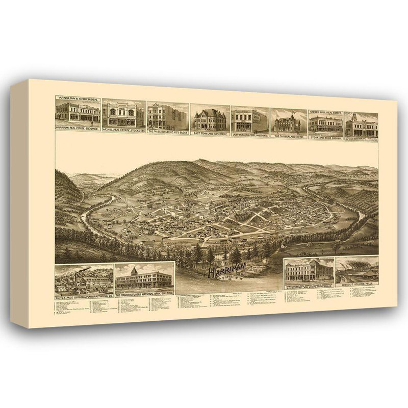 Art sur toile tendue Lark Manor ™ Burleigh, Harriman, Tennessee - Burleigh, 1892, H 28 po x l 39 po