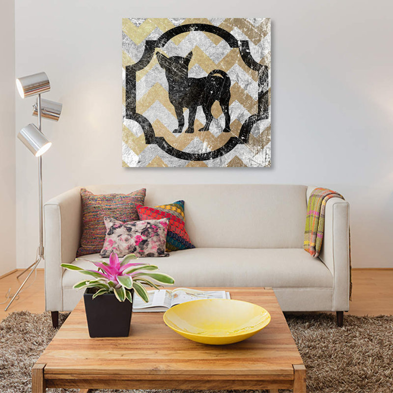 5by5collective «Chihuahua», impression sur toile tendue, H 12 po x l 12 po x P 0,75 po, Toile tendue, Pas de tapis