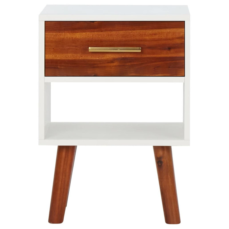 Vivian 40cm W Solid + Manufactured Wood Bedside Table, Set of 2