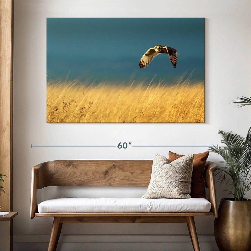 Owl In Flight, 34" H x 51" W