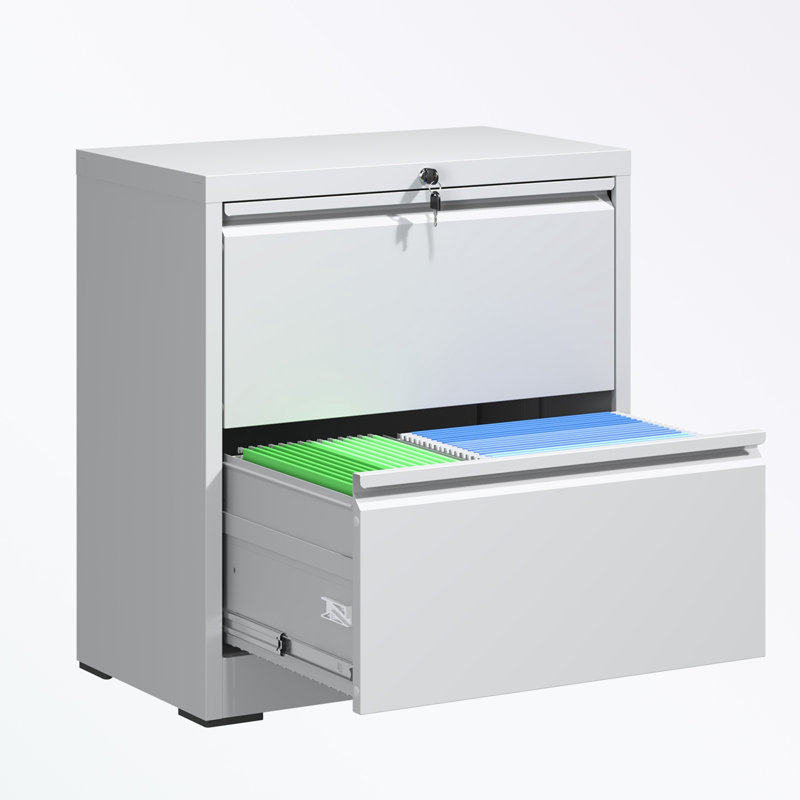 metal frame File Cabinet with 2 Drawers, White