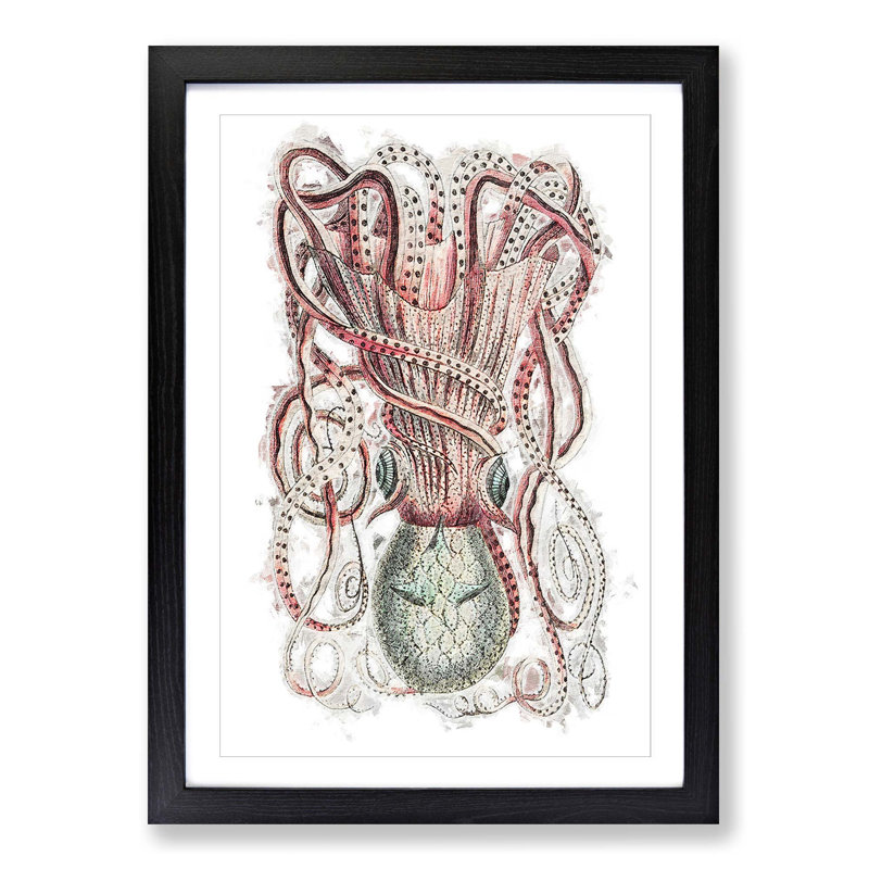 Cuttlefish by George Shaw - Picture Frame Painting Print, Black Framed, 48cm H x 36cm W x 2cm D