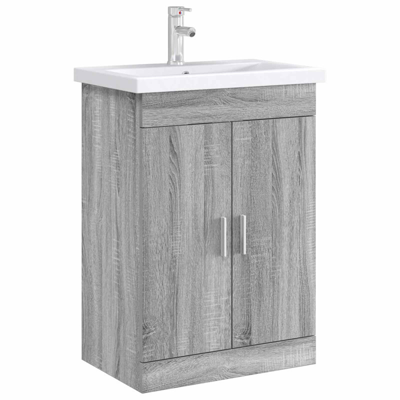 78.5cm Bathroom Vanity Base Only, Grey Sonoma