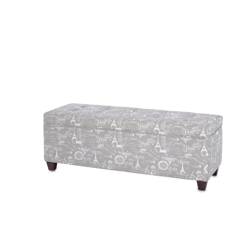 Cappiello Upholstered Storage Bench, Ecru