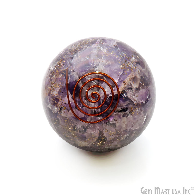 Sphère de pierre naturelle naturelle polie, grande décoration, boule de cristal, 52 mm, Améthyste
