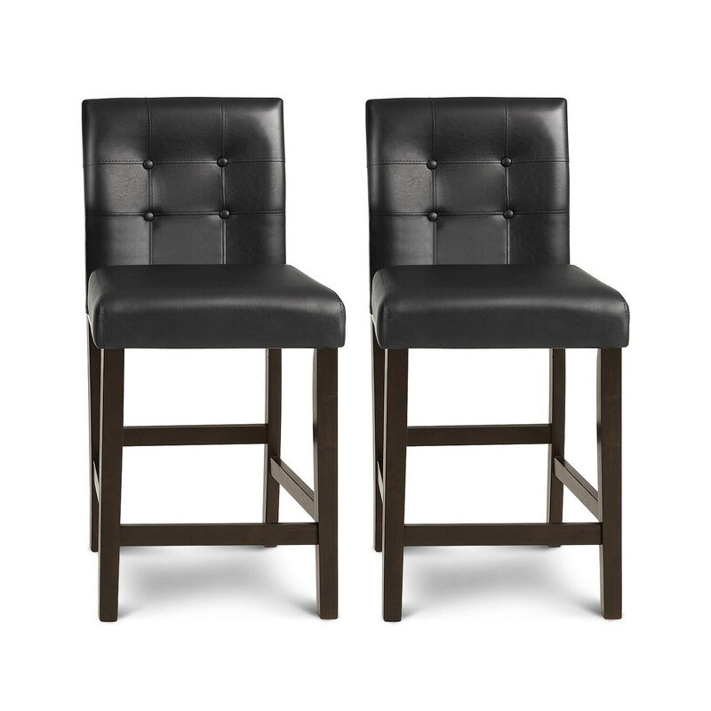 Tabouret de comptoir 25 po Jonno, Noir, Noir
