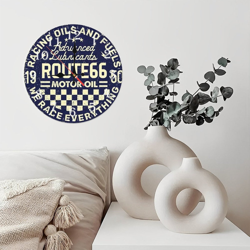 Horloge murale en bois 10 po, mouvement silencieux, à piles (piles AA non incluses), décor artistique, parfait pour les décorations