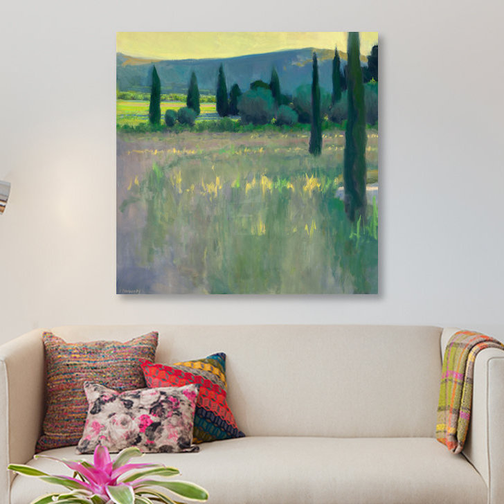 «Evening at the Chateau», reproduction sur toile, H 12 po x l 12 po x P 1,5 po, Pas de tapis, Toile tendue