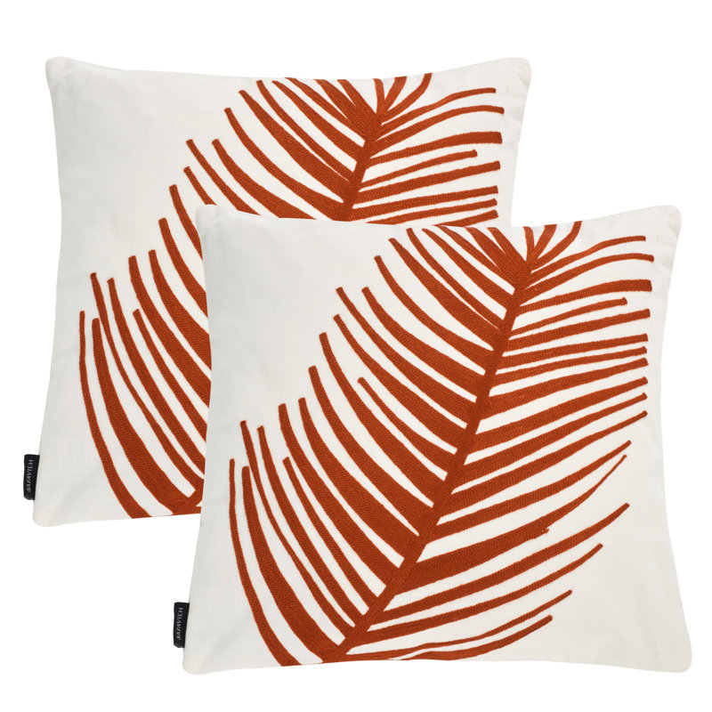 Floral Feather Reversible Throw Pillow
