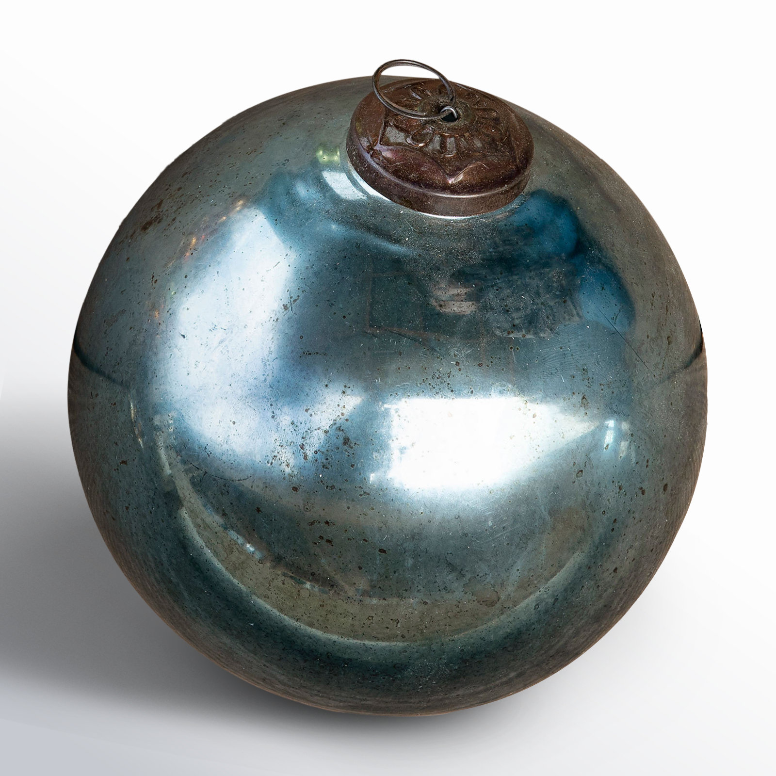 6.25'' Glass Ball Ornament, Shiny Blue Kyanite