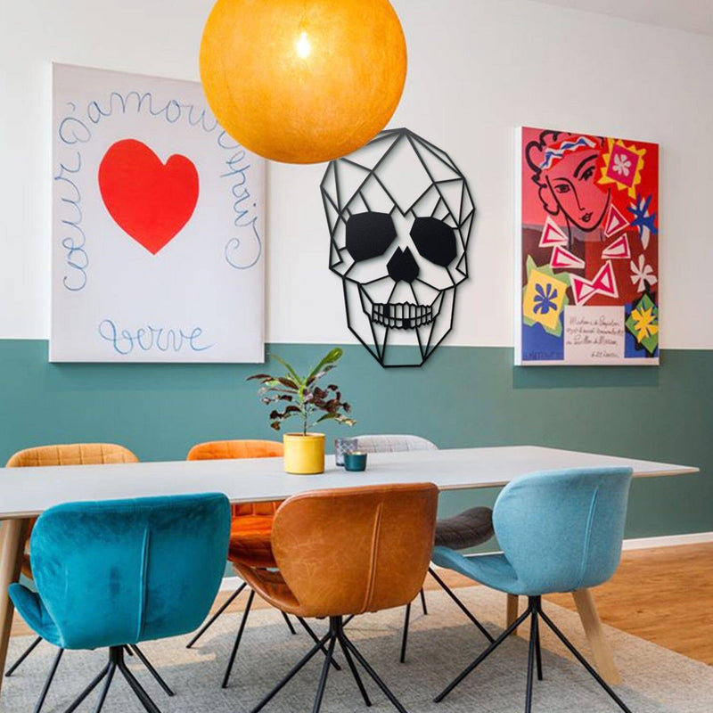 Décoration murale géométrique crâne géométrique, maison, bureau ou salon