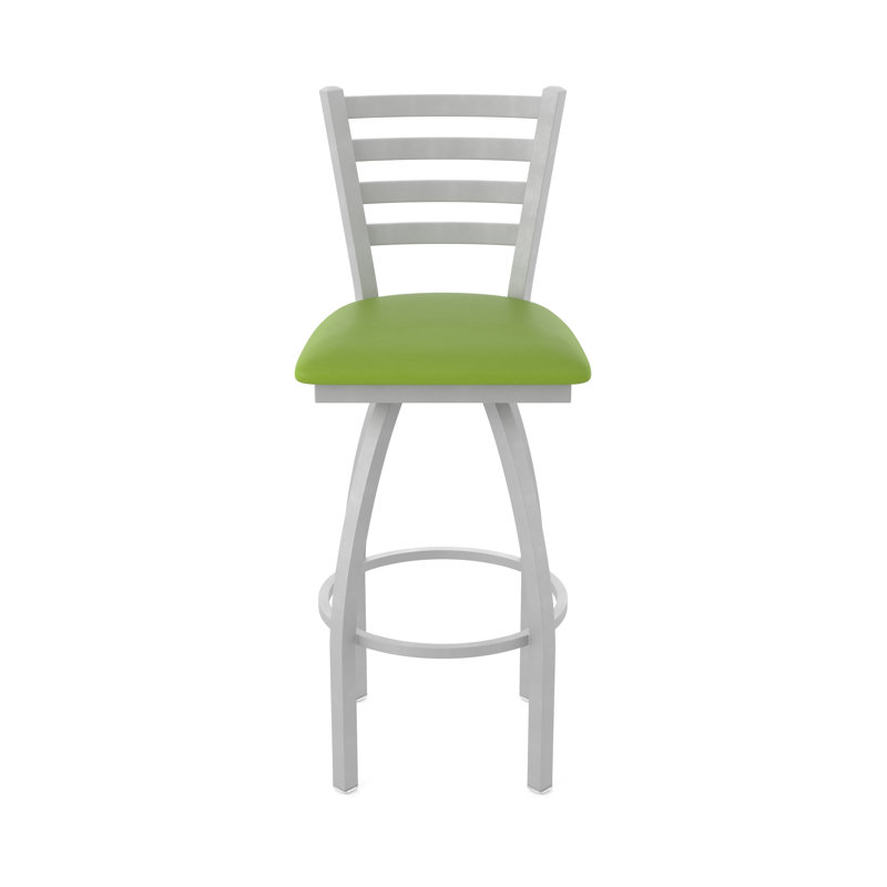 Tabouret pivotant Jackie, Nickel anodisé, Vinyle - vert kiwi Canter, Tabouret de comptoir (siège d'une hauteur de 25 p