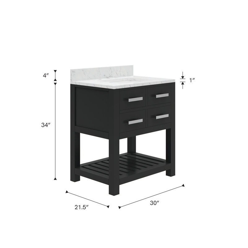 Madalyn 30" Single Bathroom Vanity Set with Mirror, Espresso